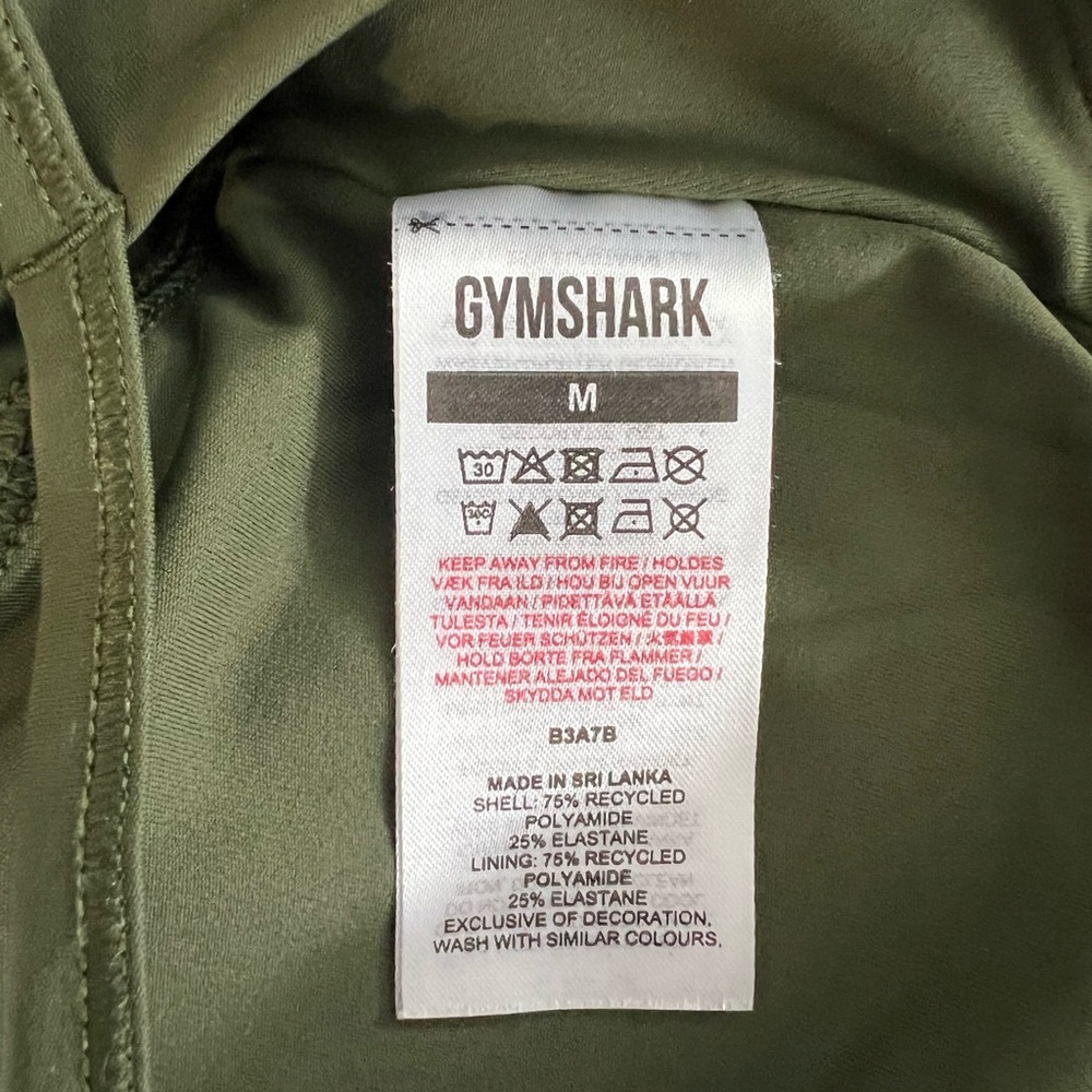 Gymshark sports top, size M, dark green color, like new condition - Picture 3 of 3